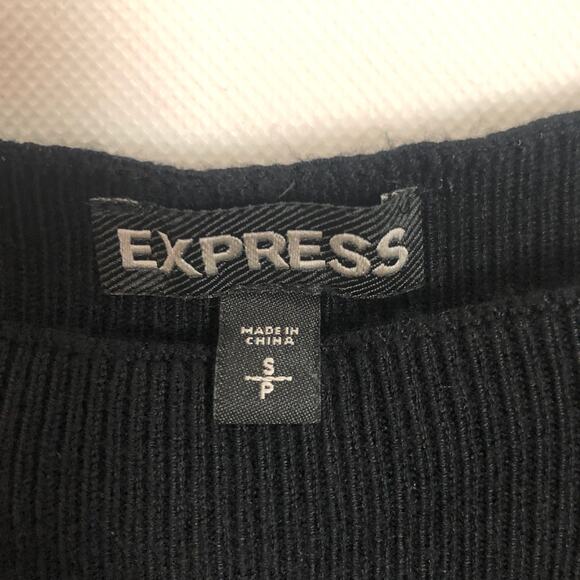 Express Cold Shoulder Black Pullover Sweater Size S - Picture 2 of 10